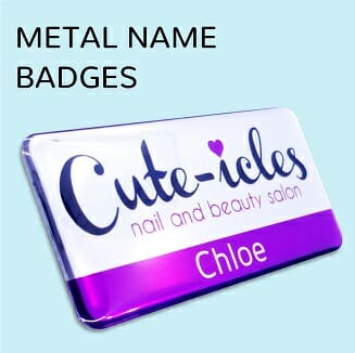 Metal Domed and Gel Name Badges, Manchester, UK